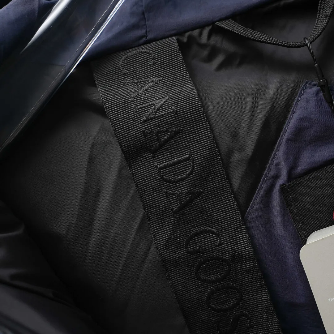 P1160 CANADA GOOSE丨Canada Goose 2800 Long Armband Hooded Down Jacket Color: Dark Blue Red Label Size: XS-XXL